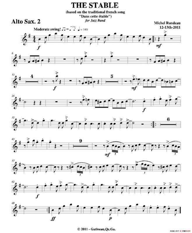 THE STABLE（第二中音萨克斯分谱）