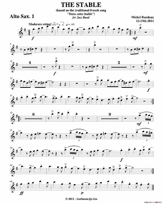 THE STABLE（第一中音萨克斯分谱）