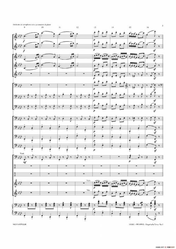 Ungarische Tnze No 5（十五重奏总谱）