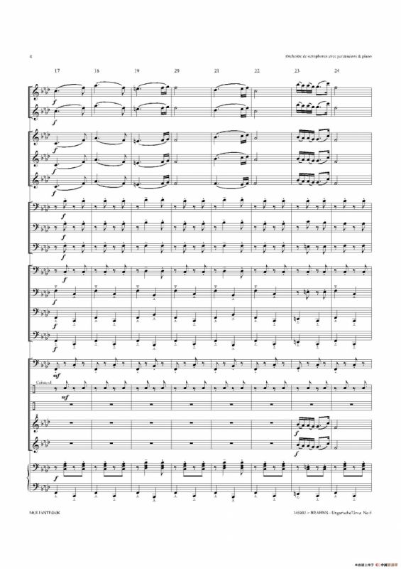 Ungarische Tnze No 5（十五重奏总谱）