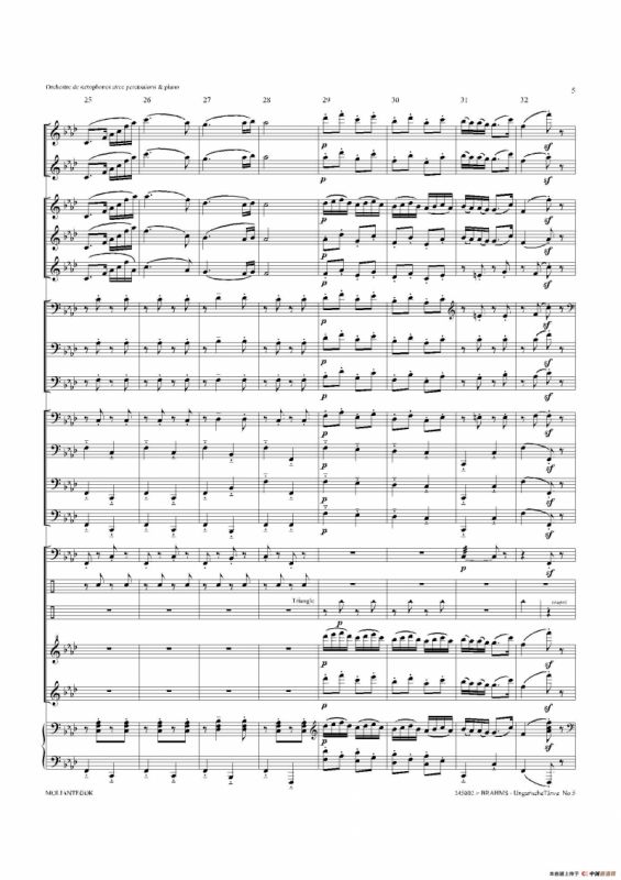 Ungarische Tnze No 5（十五重奏总谱）