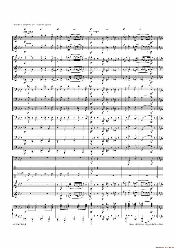 Ungarische Tnze No 5（十五重奏总谱）