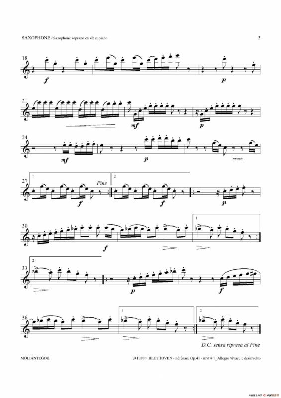 小夜曲 Op.41（高音萨克斯）