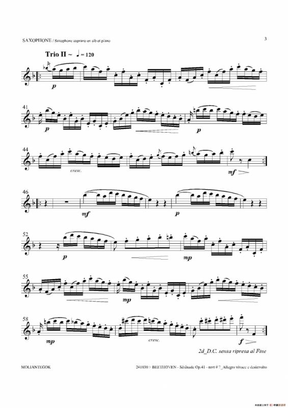 小夜曲 Op.41（高音萨克斯）