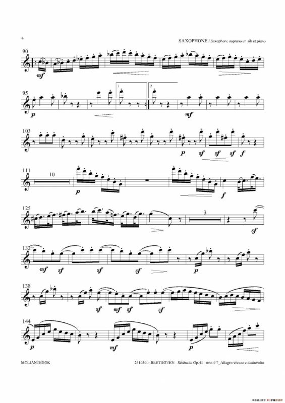 小夜曲 Op.41（高音萨克斯）