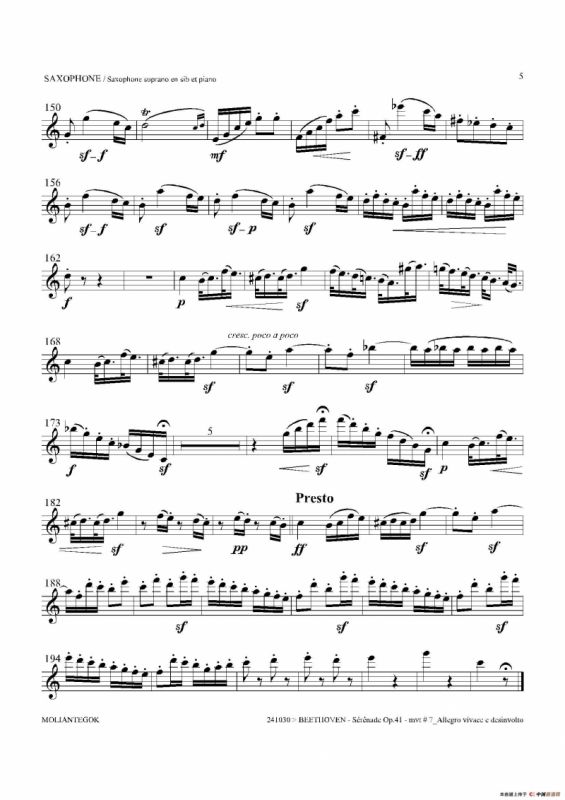 小夜曲 Op.41（高音萨克斯）