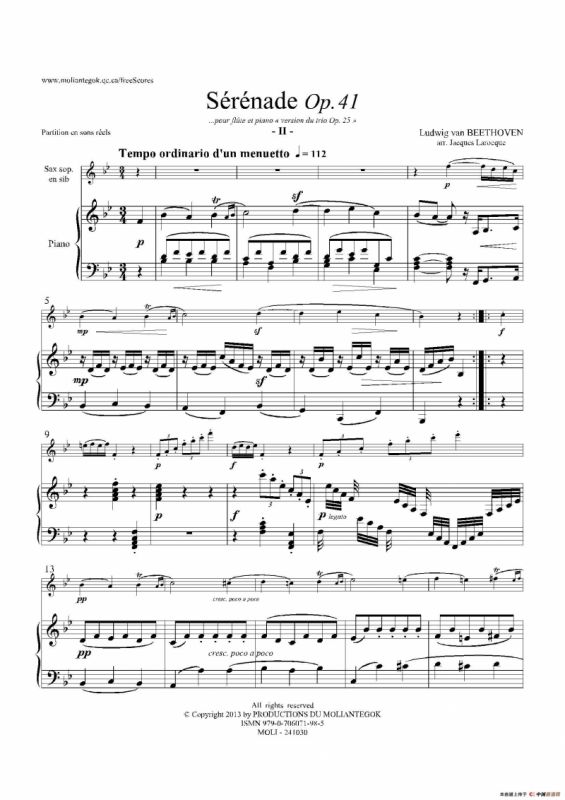 小夜曲 Op.41（高音萨克斯+钢琴伴奏）