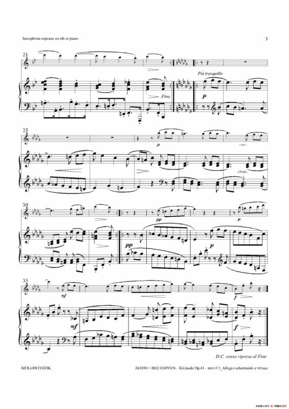 小夜曲 Op.41（高音萨克斯+钢琴伴奏）