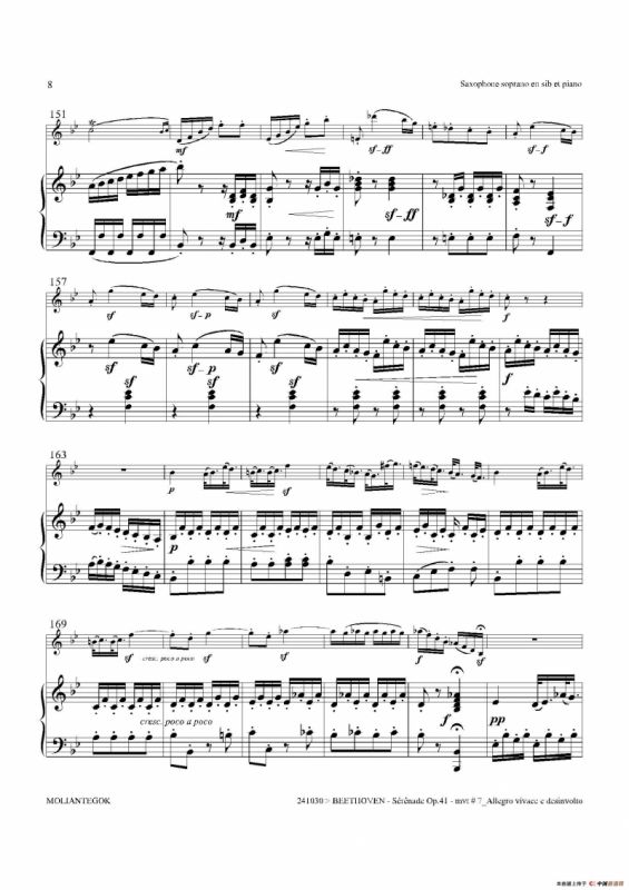 小夜曲 Op.41（高音萨克斯+钢琴伴奏）