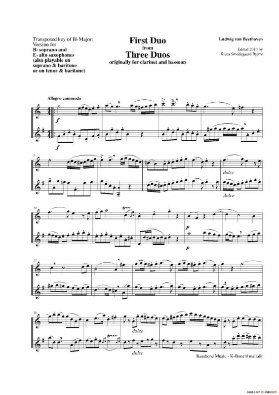 C大调二重奏—1（3首二重奏之一）