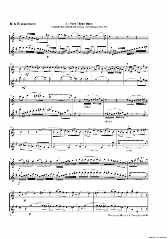 C大调二重奏—1（3首二重奏之一）