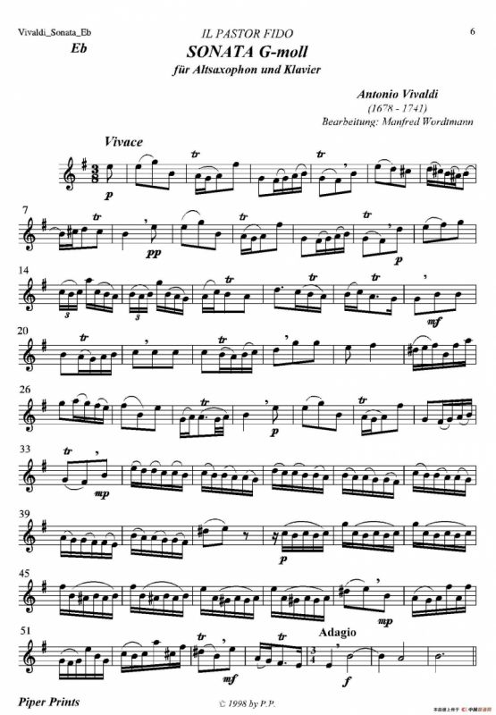 SONATA G-moll（Eb）