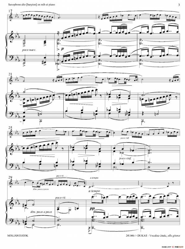 P·杜卡斯：练声曲（中音萨克斯+钢琴伴奏）