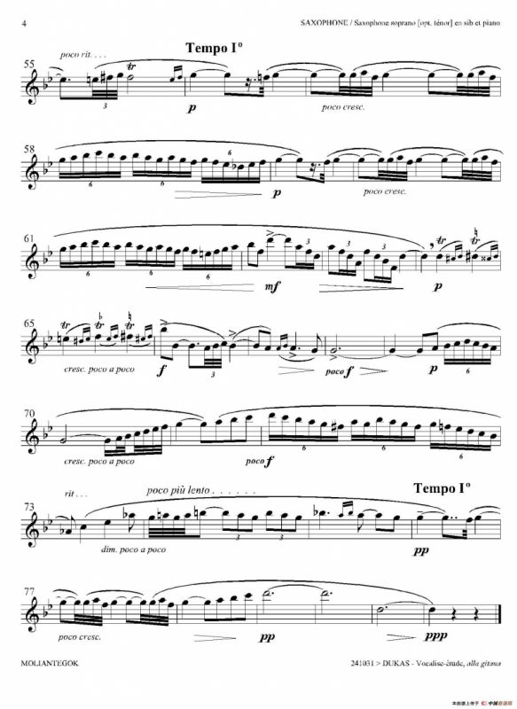 P·杜卡斯：练声曲（高音萨克斯）