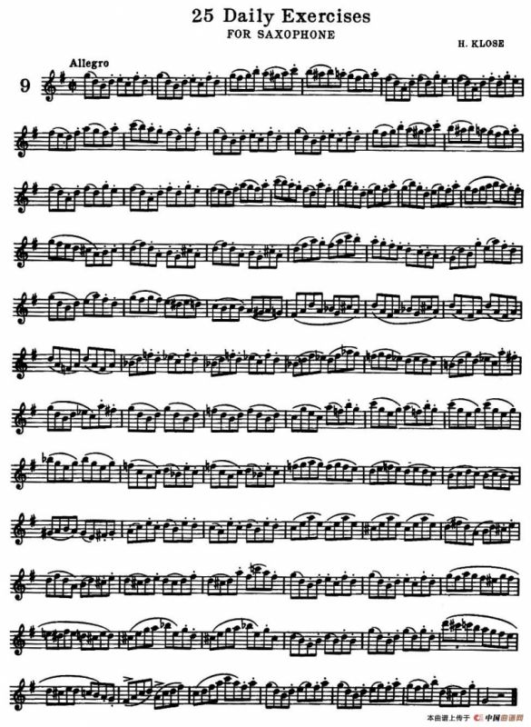 25 Daily Exercices for Saxophone（9—17）