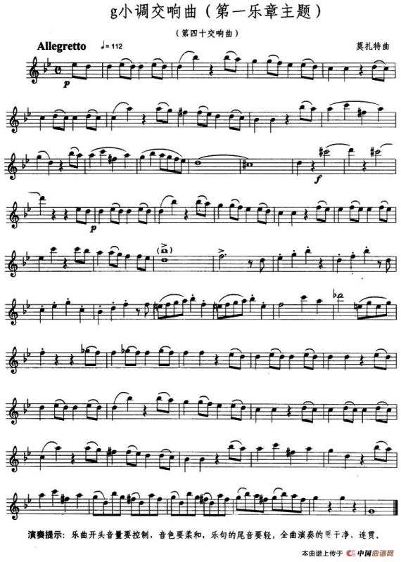 g小调交响曲（第一乐章主题）