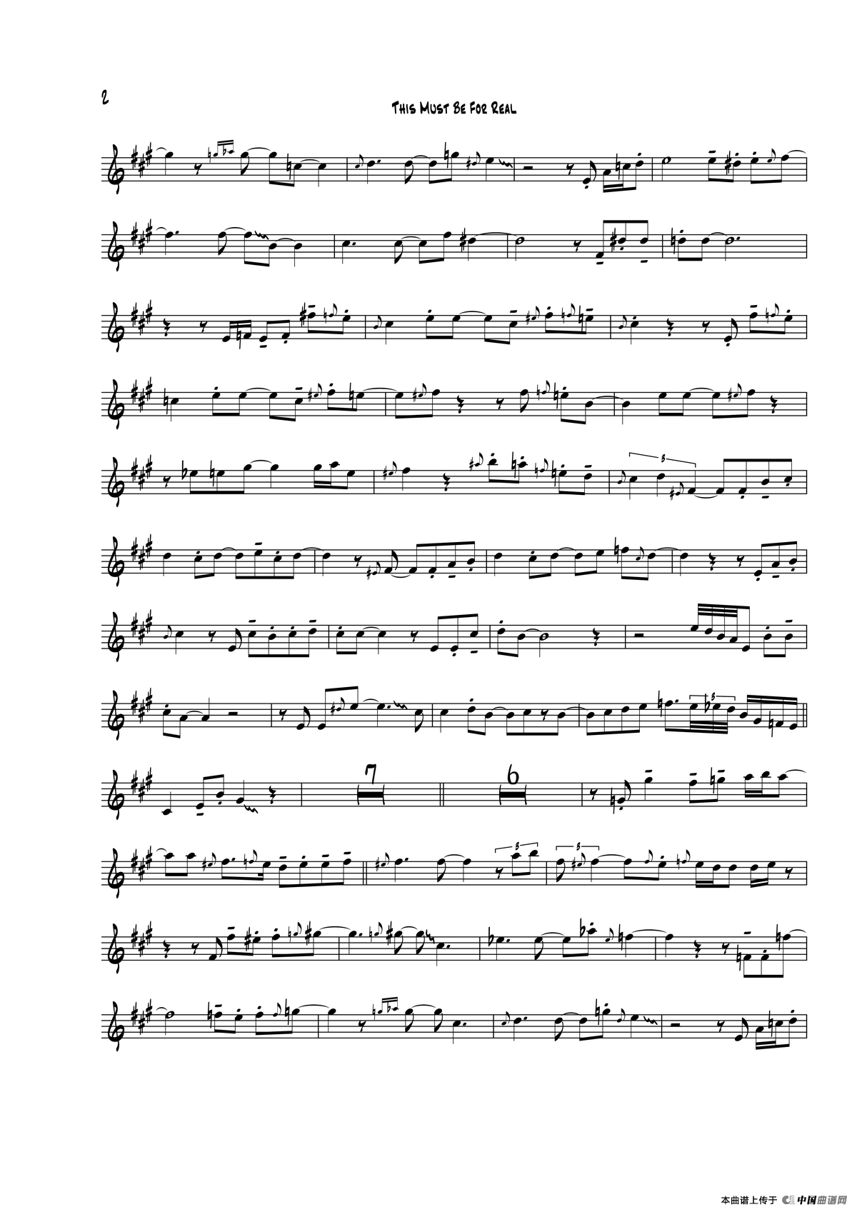 This Must Be Ror Real（中音萨克斯）