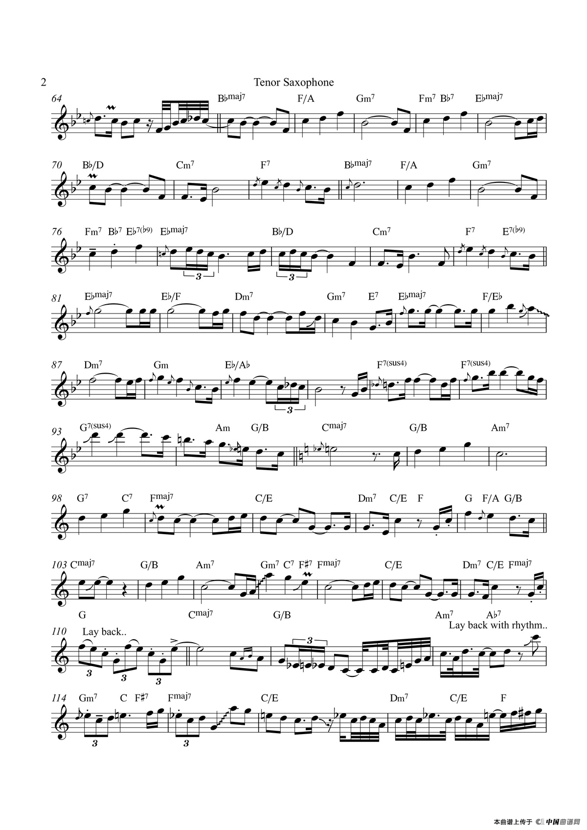 Thinking of You（次中音萨克斯）