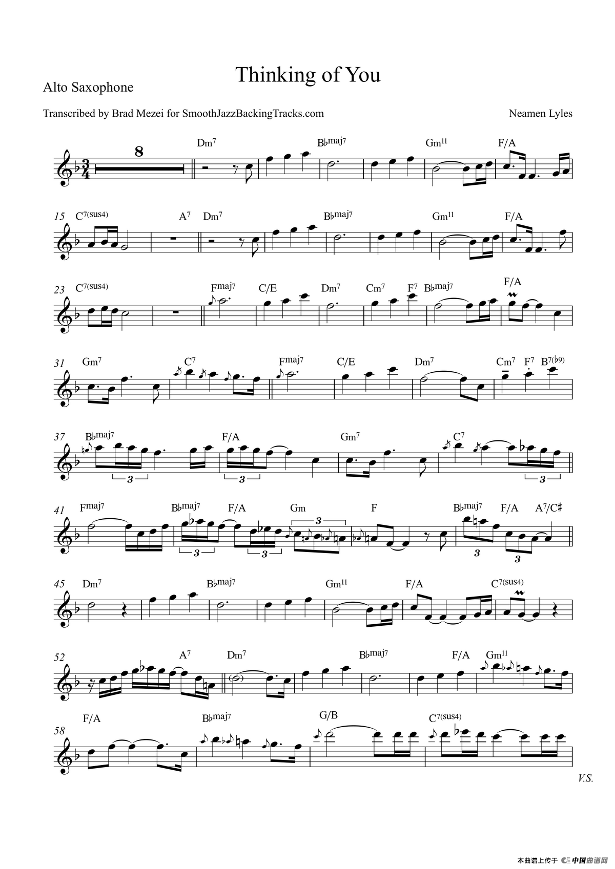 Thinking of You（中音萨克斯）
