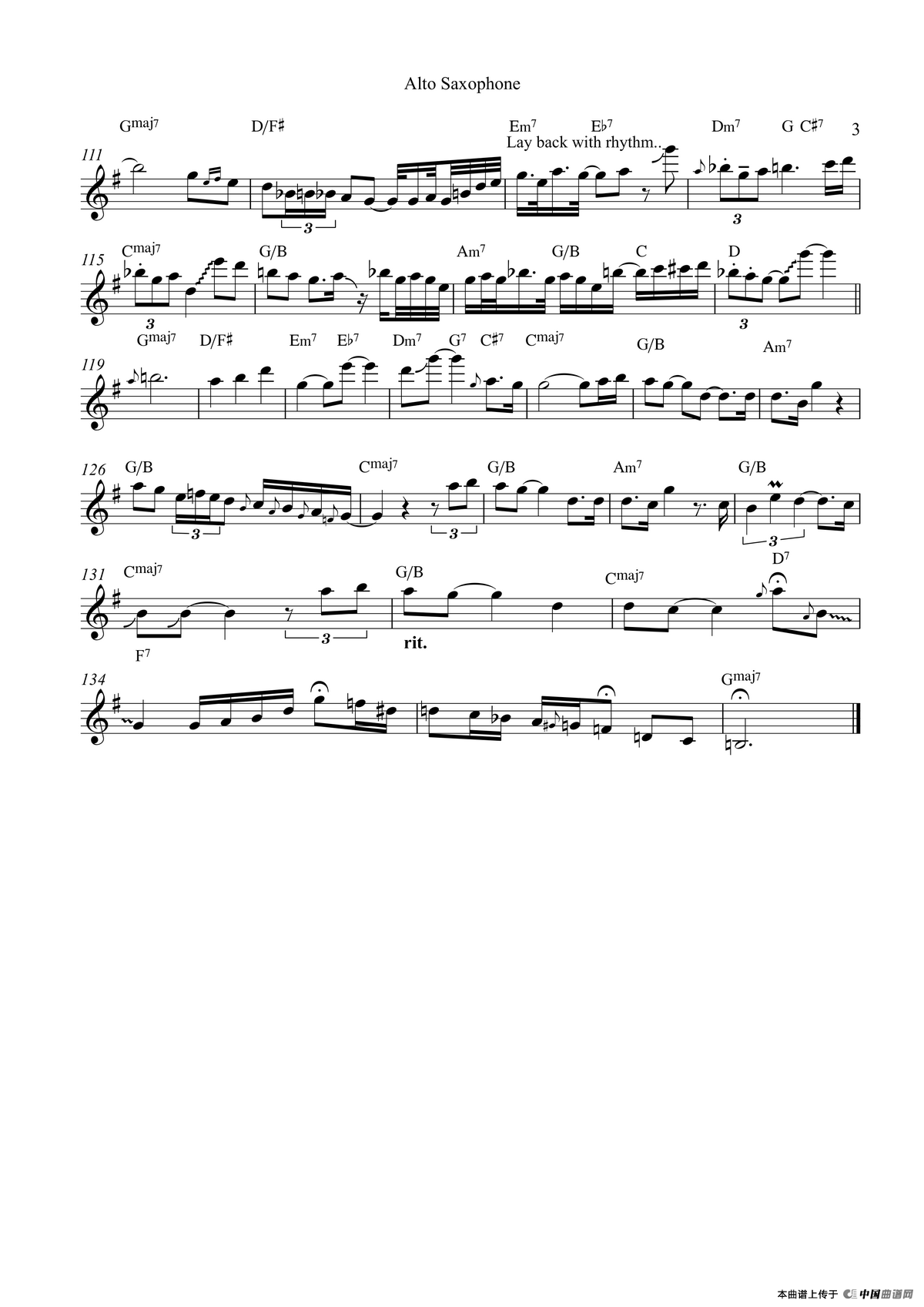 Thinking of You（中音萨克斯）