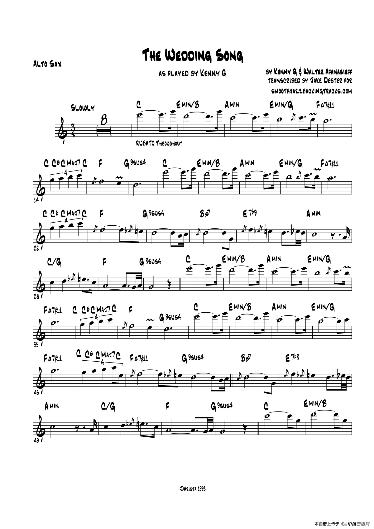 The Wedding Song（中音萨克斯）