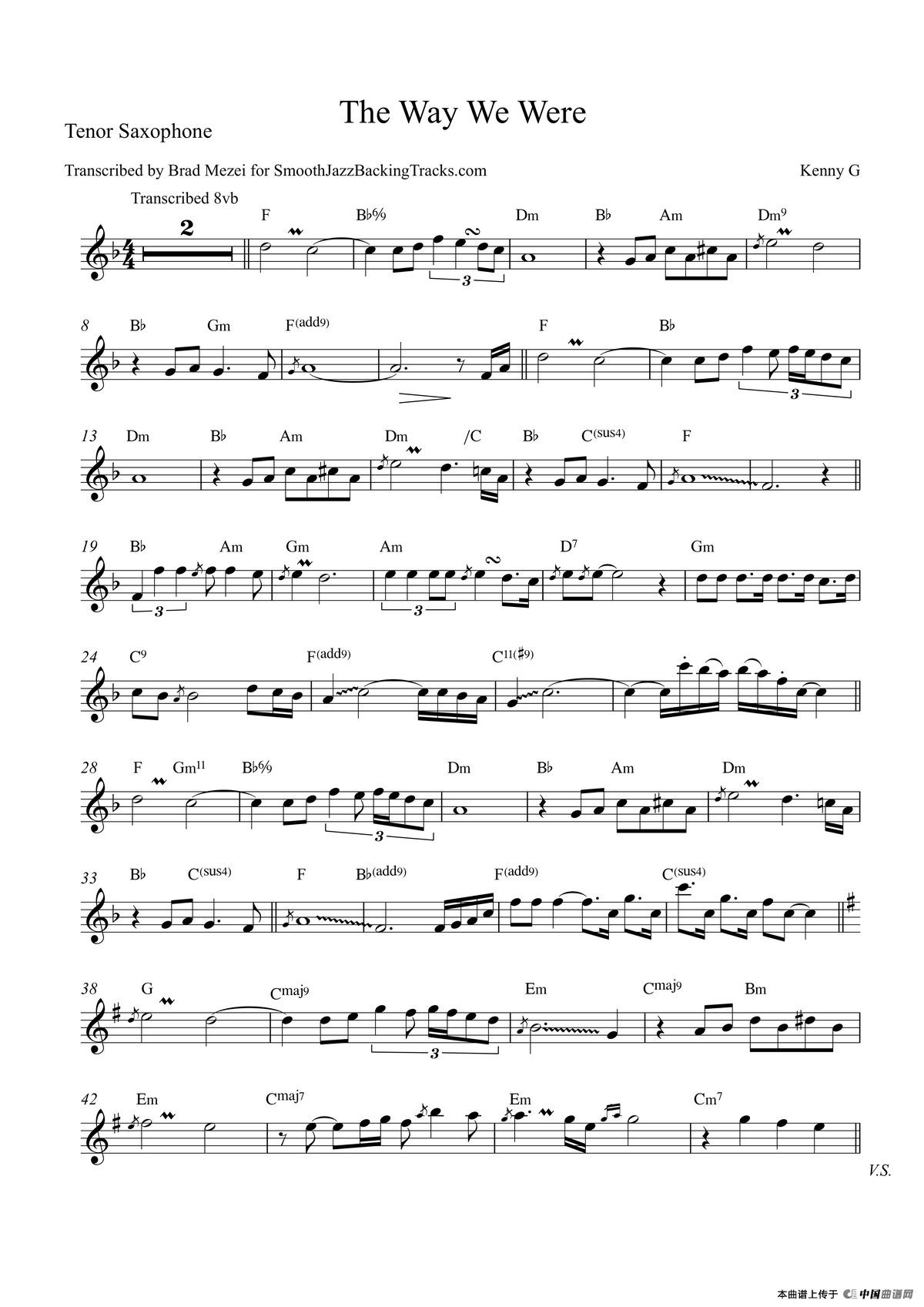 The Way We Were（次中音萨克斯）