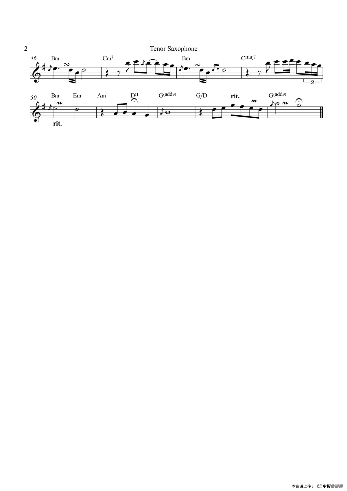 The Way We Were（次中音萨克斯）