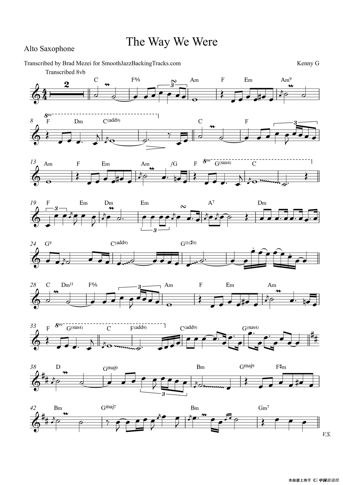 The Way We Were（中音萨克斯）