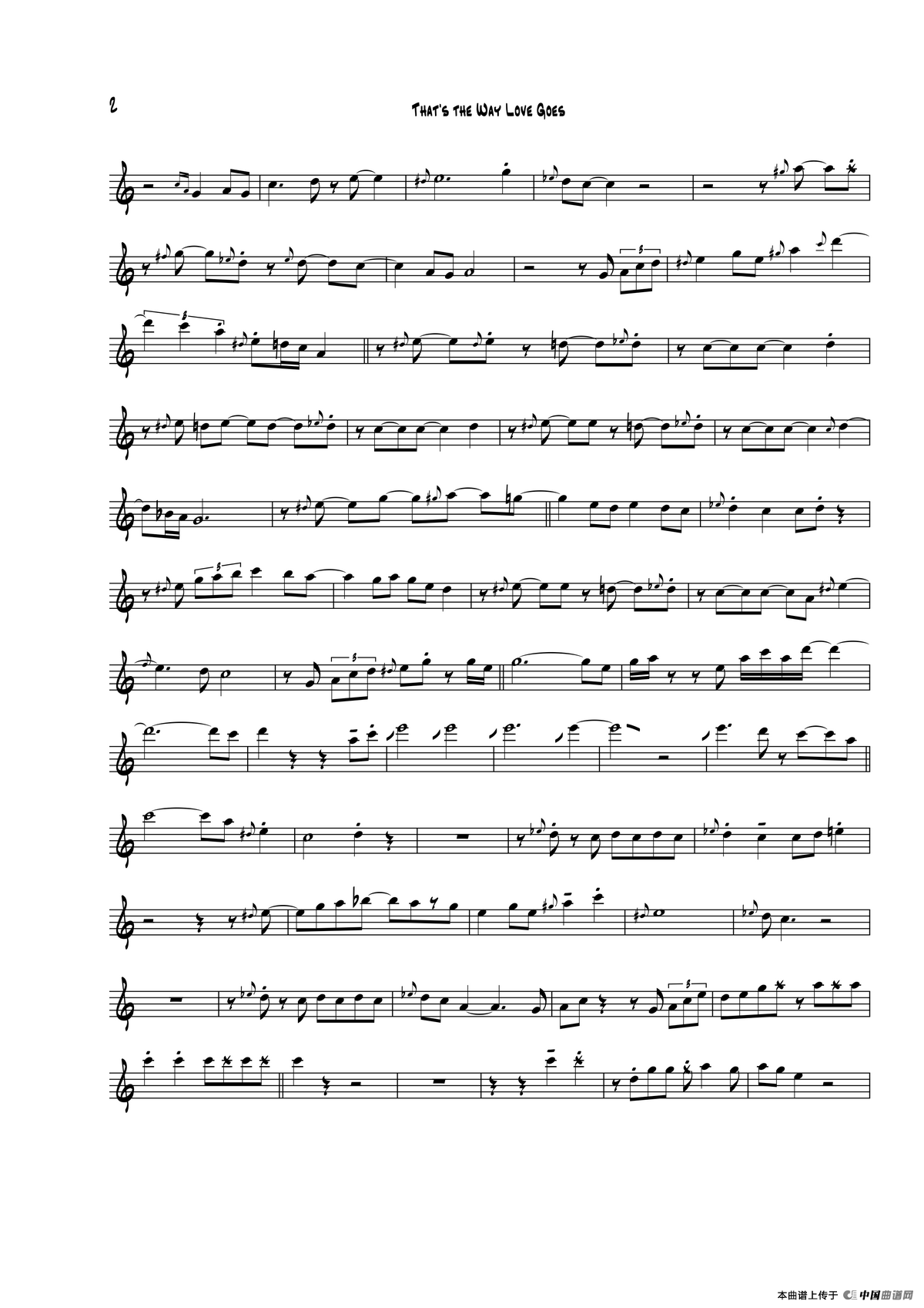 Thats The Way Love Goes（次中音萨克斯）