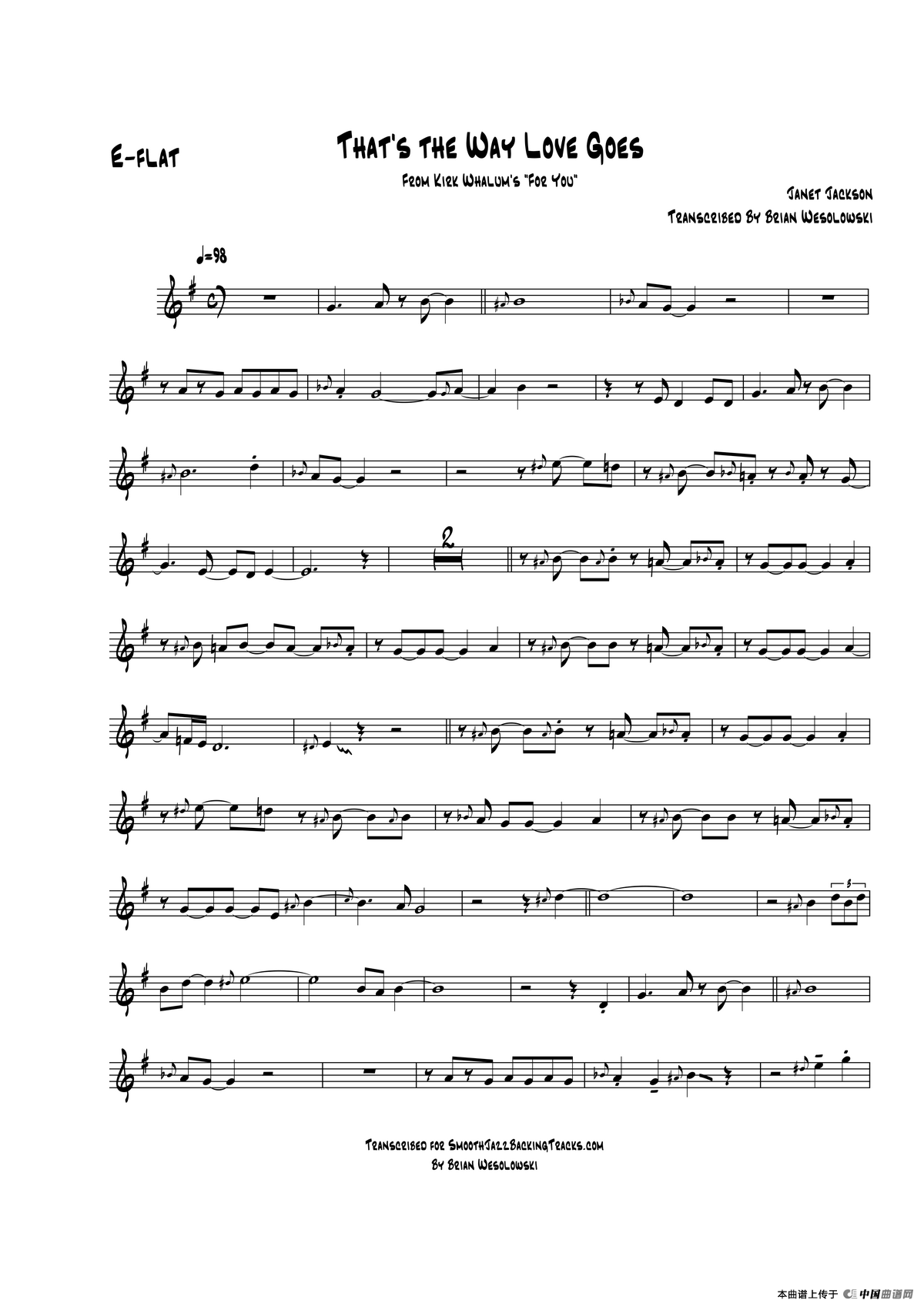 Thats The Way Love Goes（中音萨克斯）