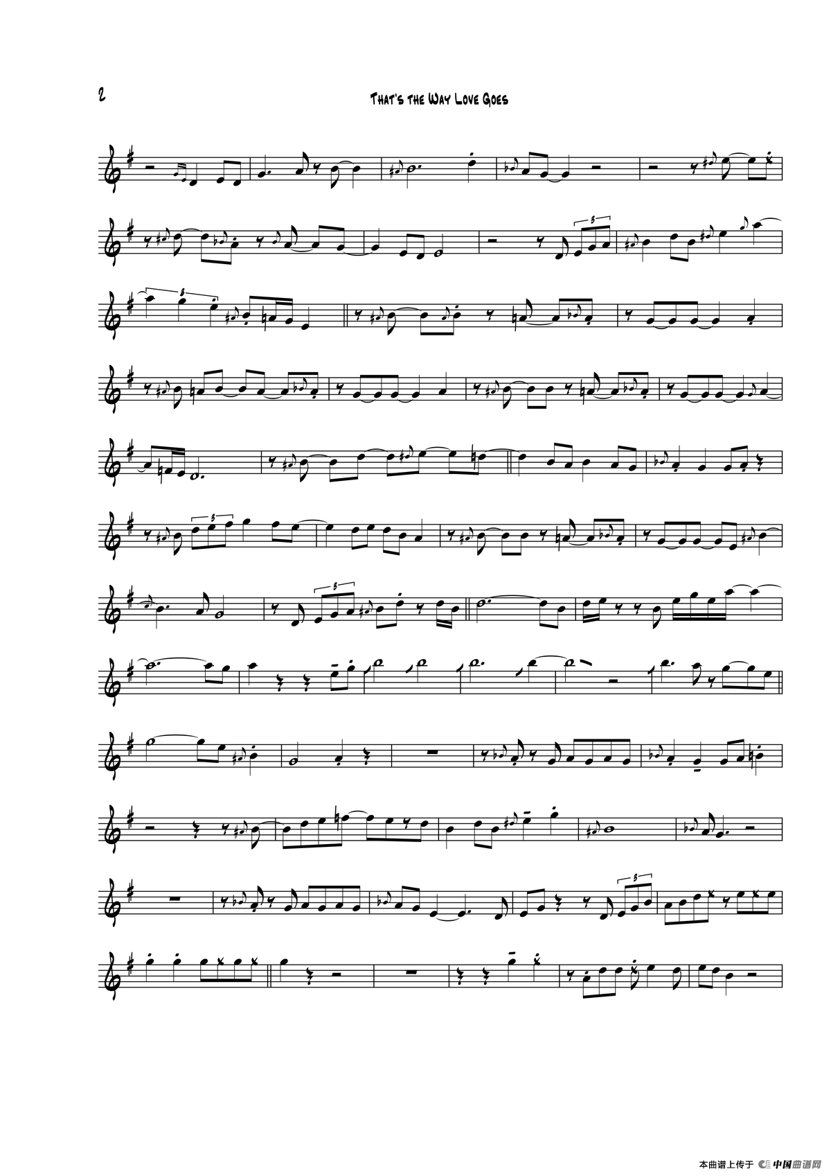 Thats The Way Love Goes（中音萨克斯）