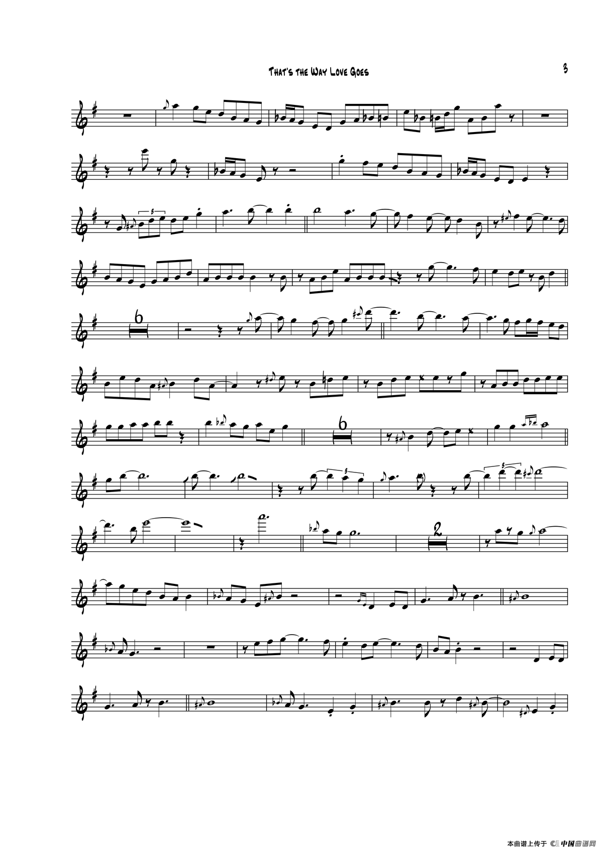 Thats The Way Love Goes（中音萨克斯）
