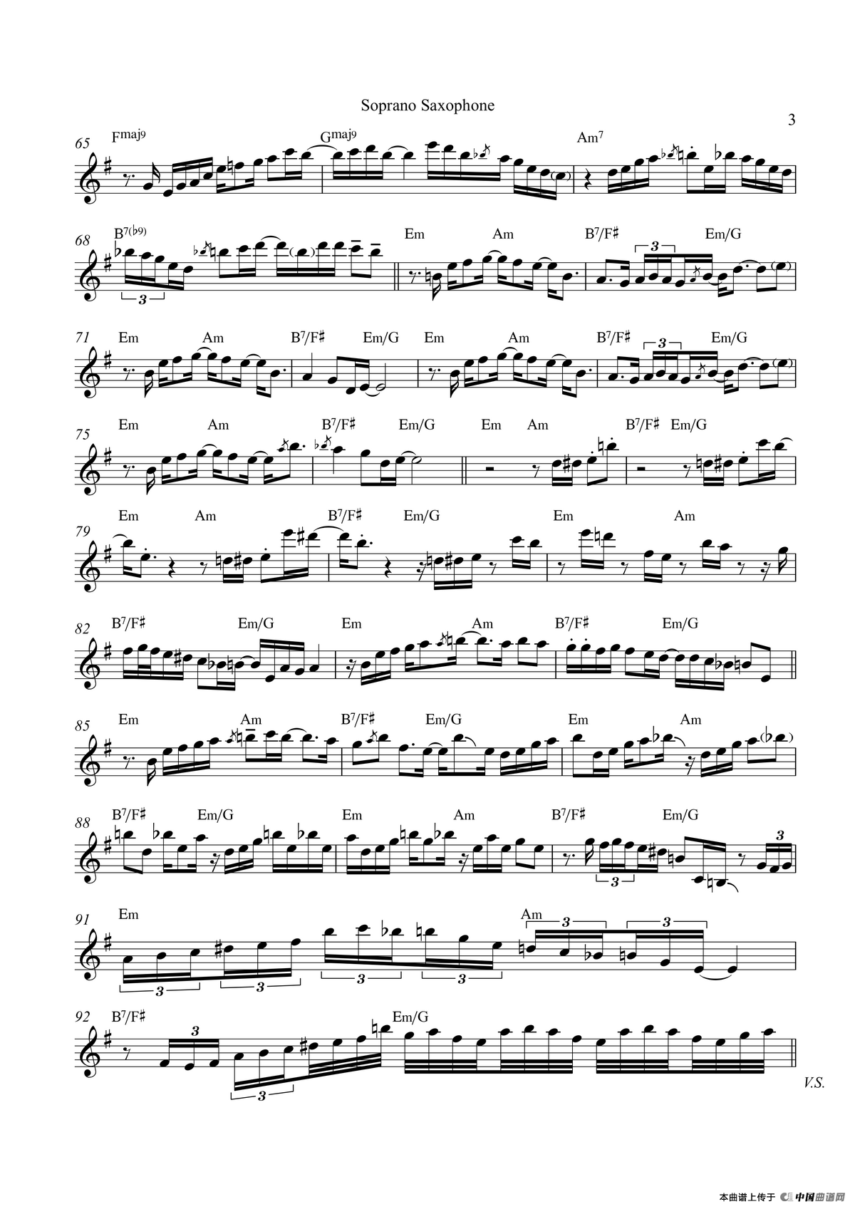 Tequila Moon（高音萨克斯）