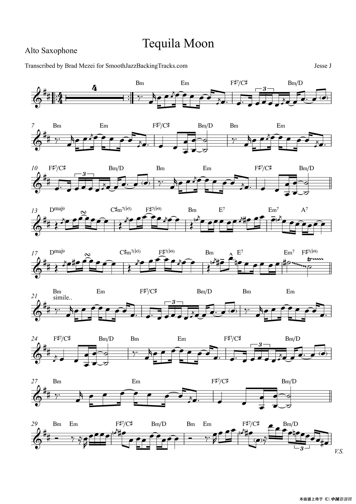 Tequila Moon（中音萨克斯）