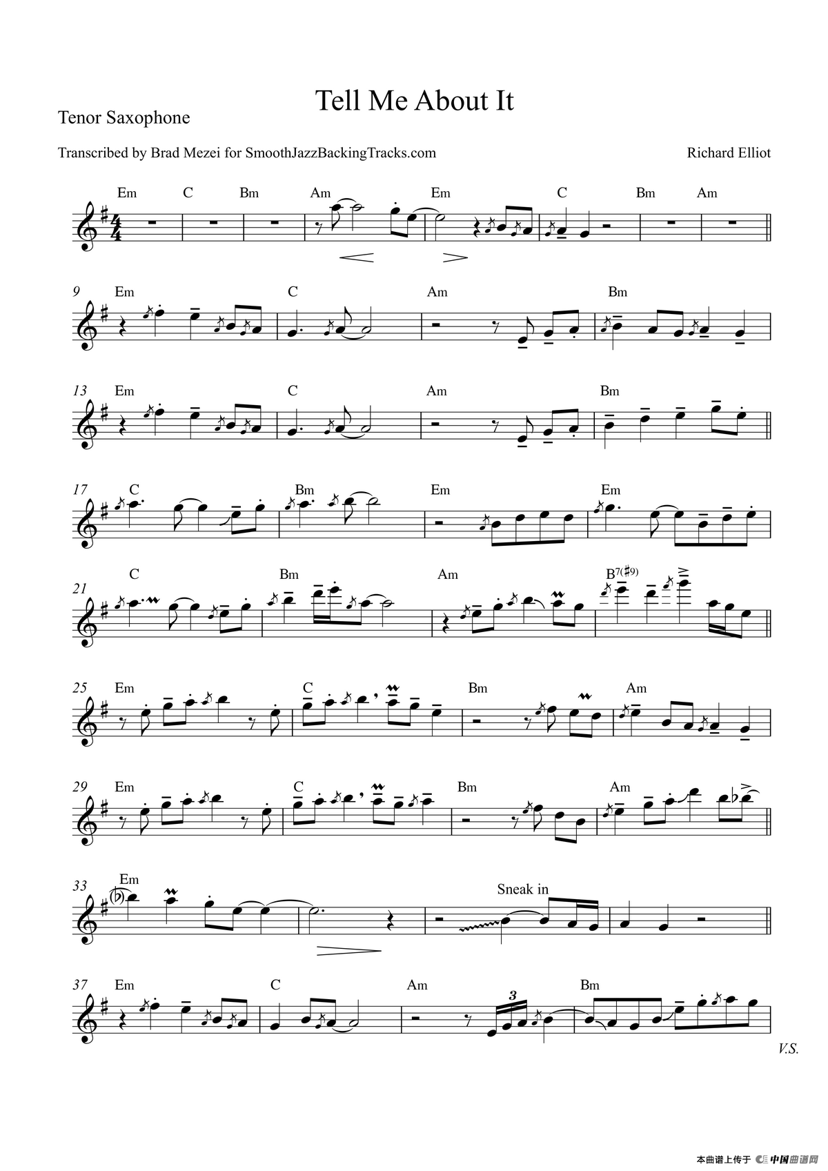 Tell Me About It（次中音萨克斯）