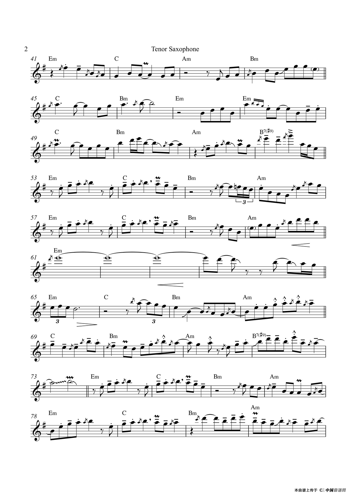 Tell Me About It（次中音萨克斯）