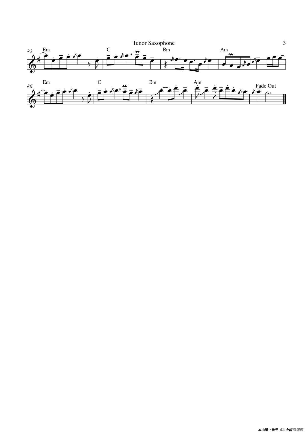 Tell Me About It（次中音萨克斯）