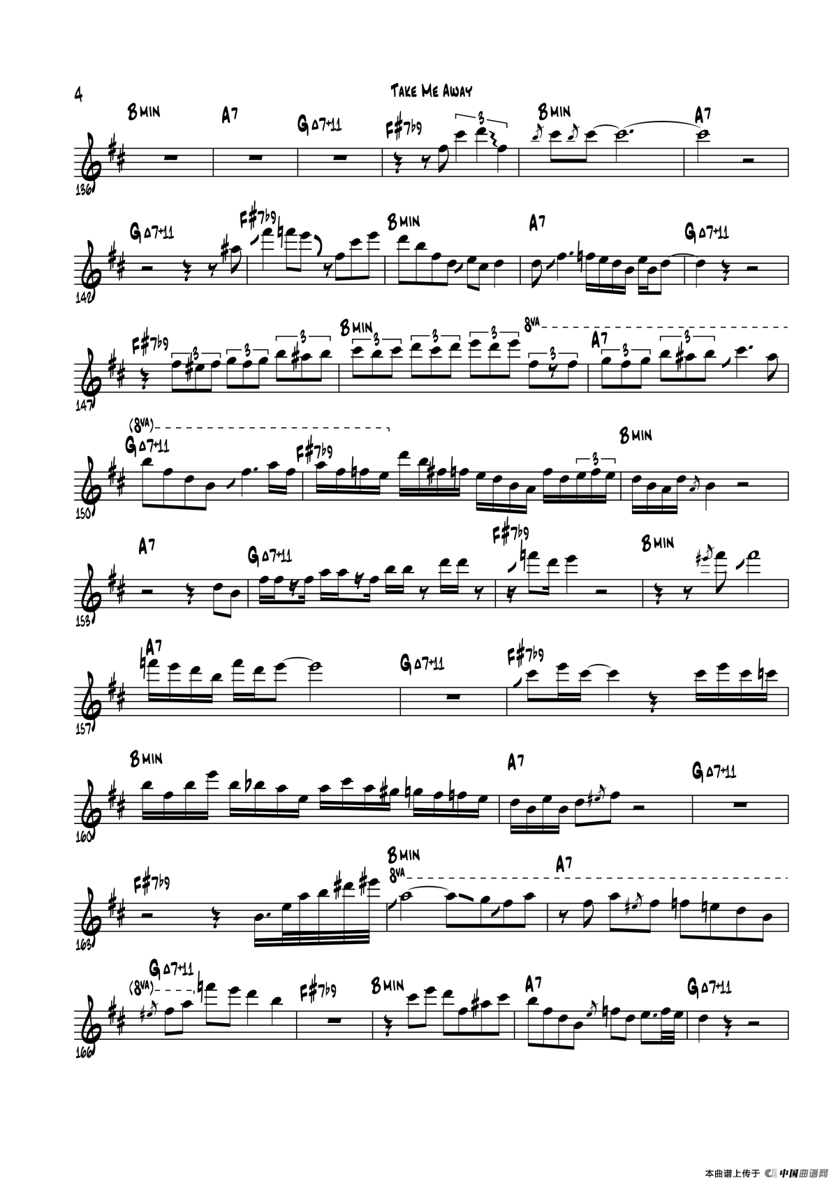 Take Me Away（次中音萨克斯 ）