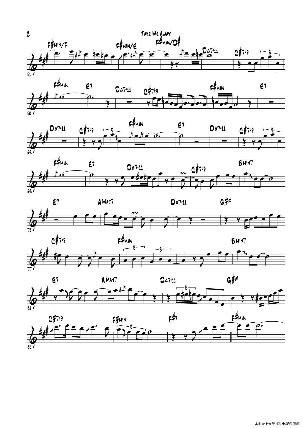Take Me Away（中音萨克斯）