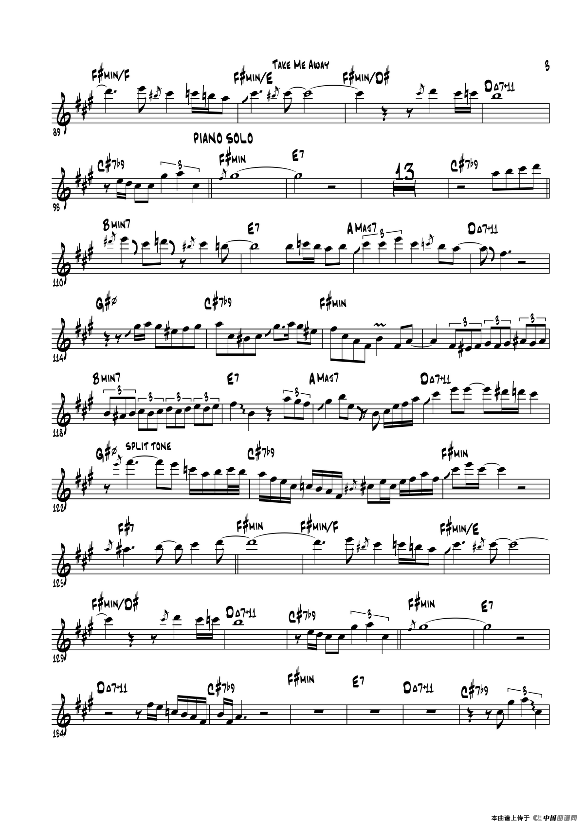 Take Me Away（中音萨克斯）