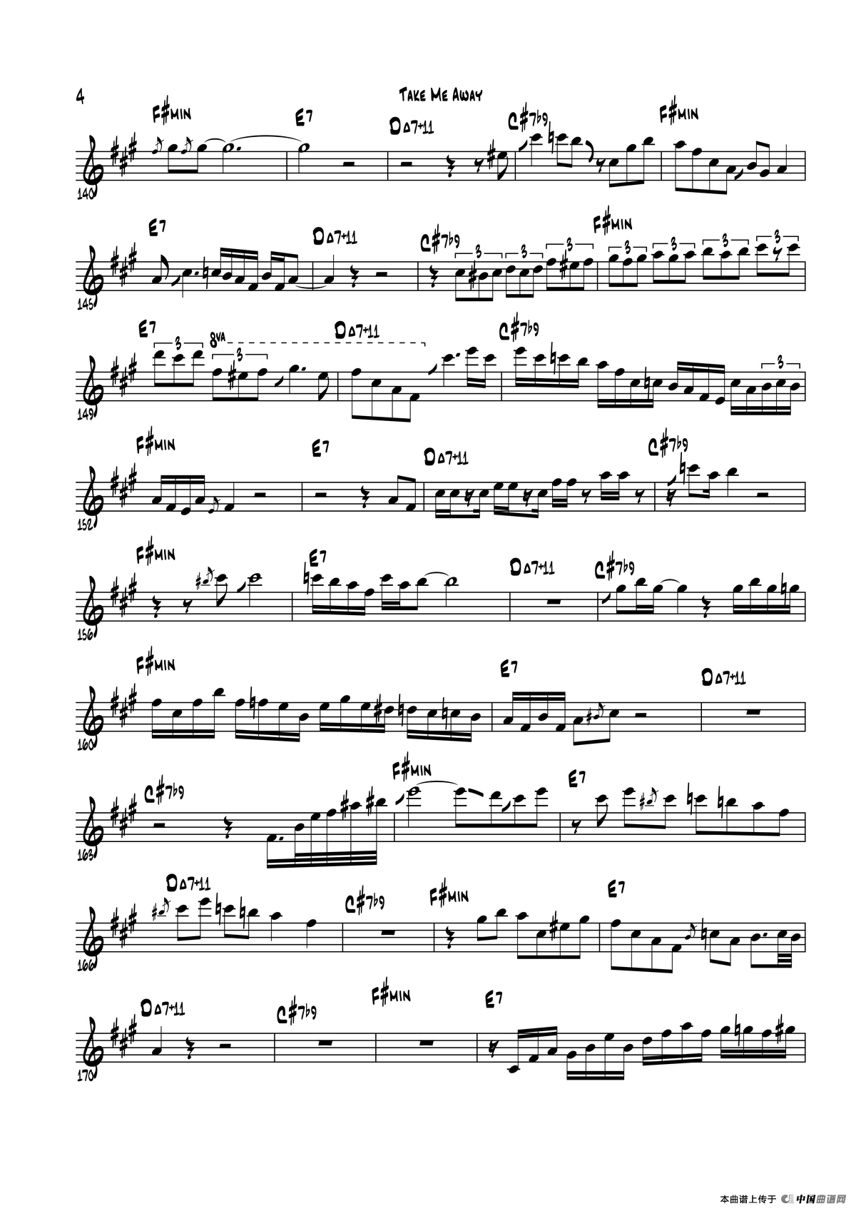 Take Me Away（中音萨克斯）
