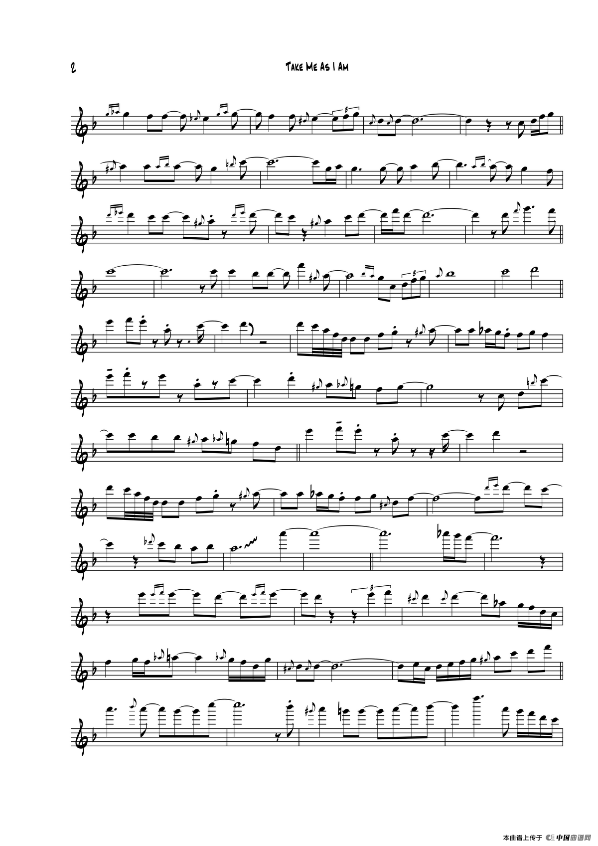 Take Me AsI Am（次中音萨克斯）