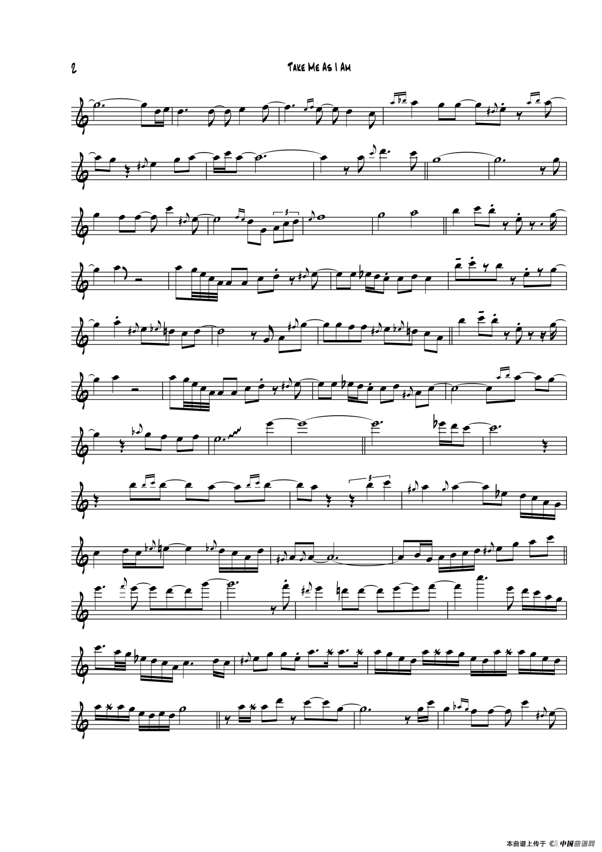 Take Me AsI Am（中音萨克斯）