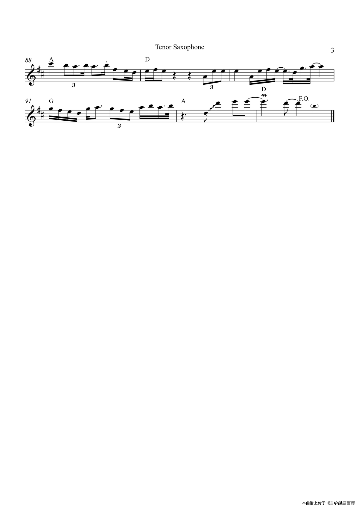 Sweet Dreams（次中音萨克斯）