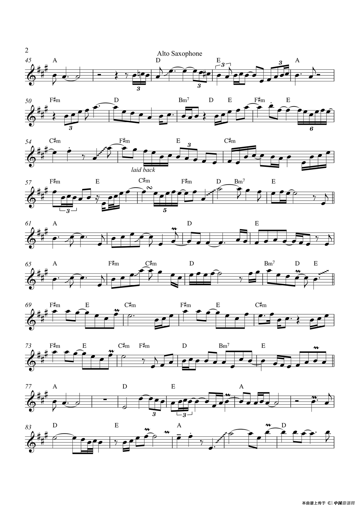 Sweet Dreams（中音萨克斯）