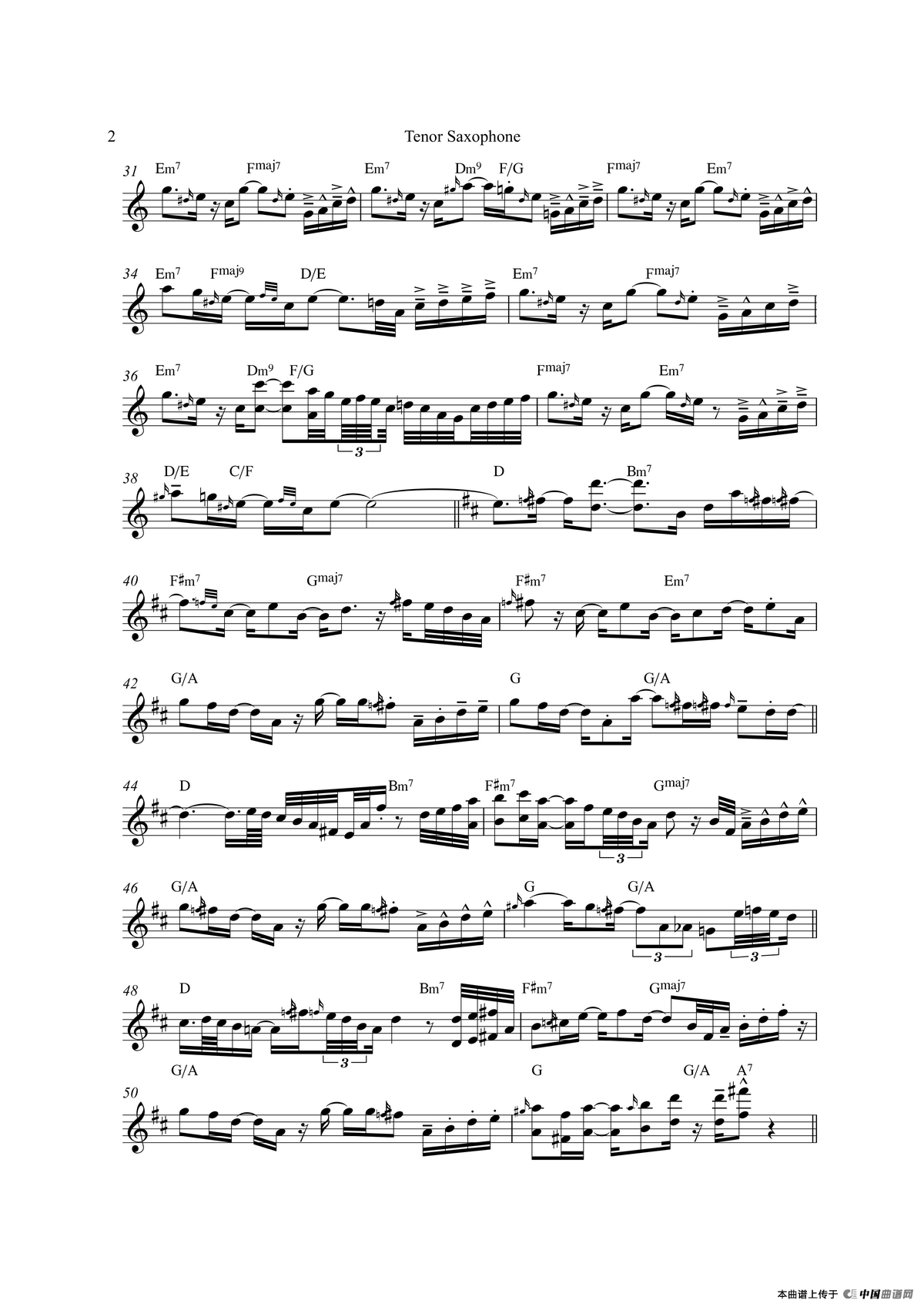 So Amazing（次中音萨克斯）