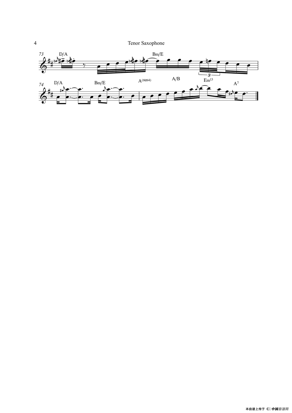 So Amazing（次中音萨克斯）