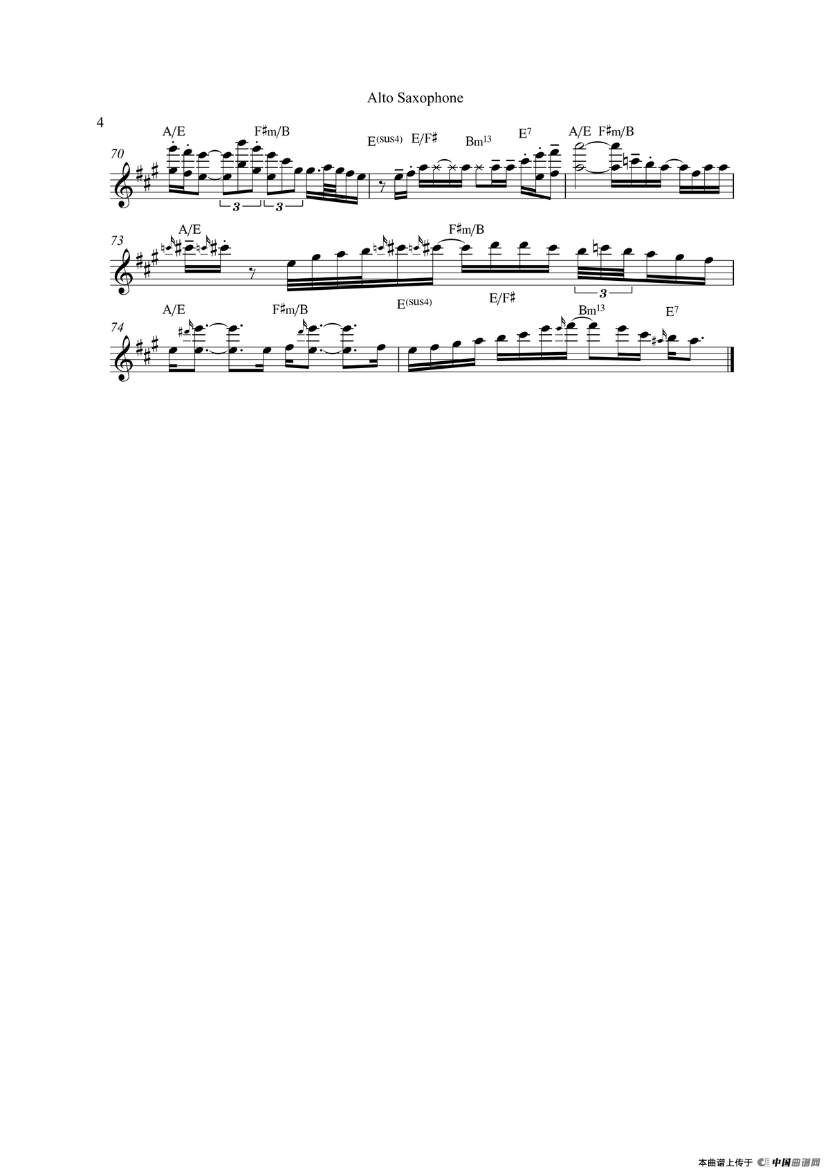 So Amazing（中音萨克斯）