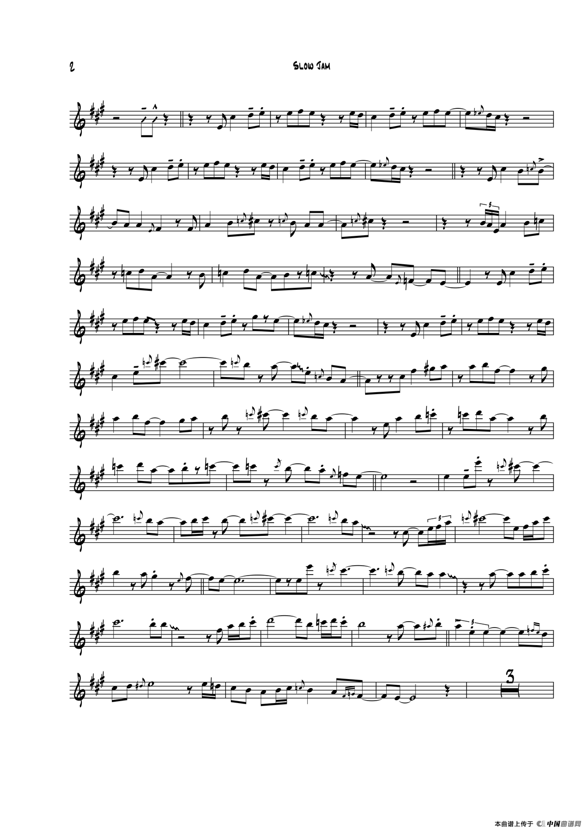 Slow Jam（次中音萨克斯）