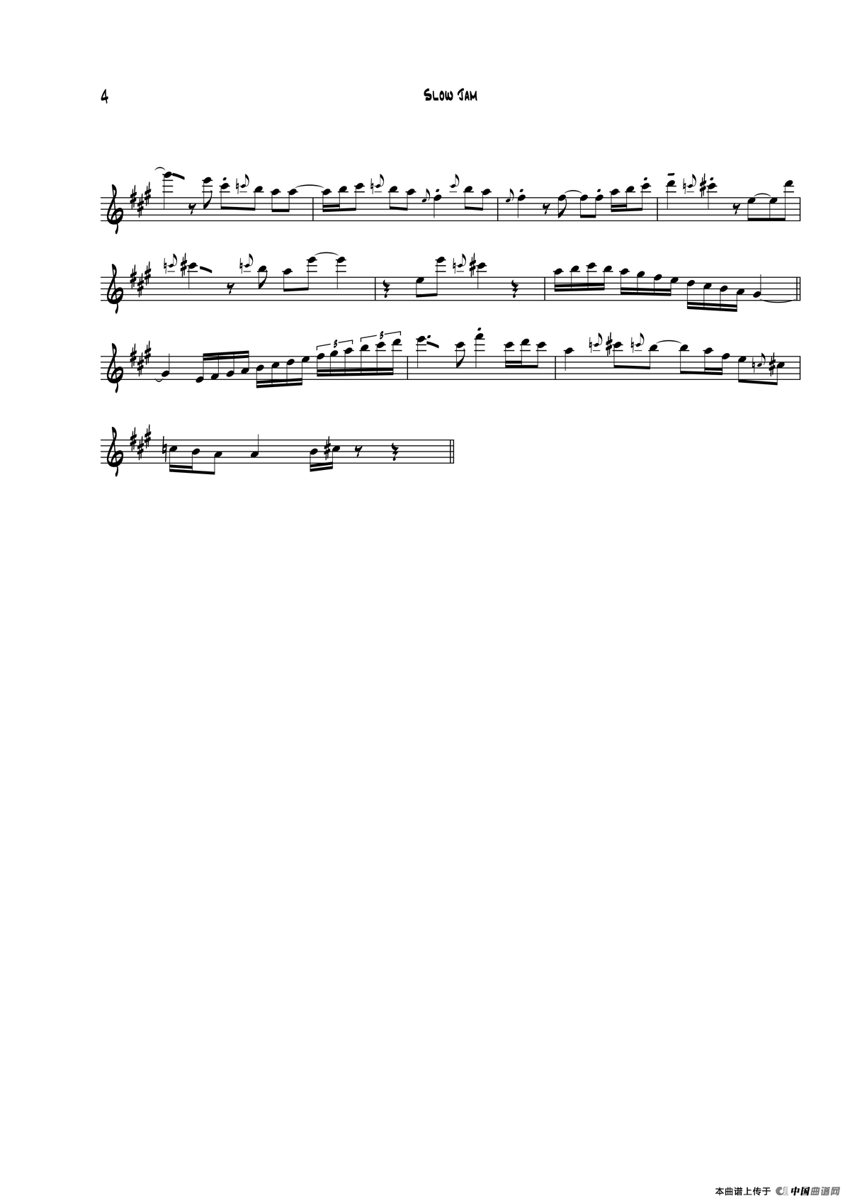 Slow Jam（次中音萨克斯）